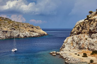 Anthony Quinn Körfezi Yunanistan 'ın Rodos adasında