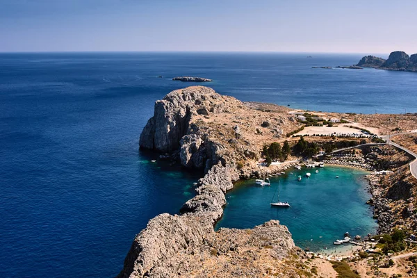 Półwysep Gór Greckiej Wyspie Rodos — Zdjęcie stockowe