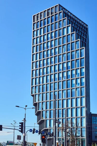 Fachada Rascacielos Moderno Poznan Polonia — Foto de Stock