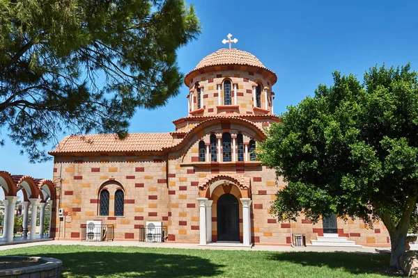 Igreja Ortodoxa Estilo Neo Bizantino Ilha Rodes — Fotografia de Stock