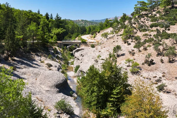 Puente Río Seco Las Montañas Isla Rodas —  Fotos de Stock