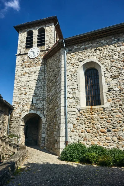 Eglise Médiévale Avec Clocher Vogue France — Photo