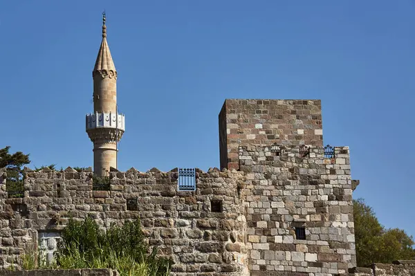 Ortaçağ Surlarının Minare Bodrum Türkiye — Stok fotoğraf