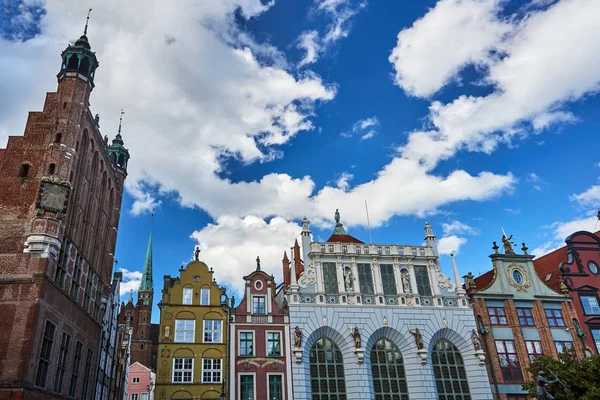Historic Town Hall Historic Tenement Houses Building Gdansk — Stock Photo, Image