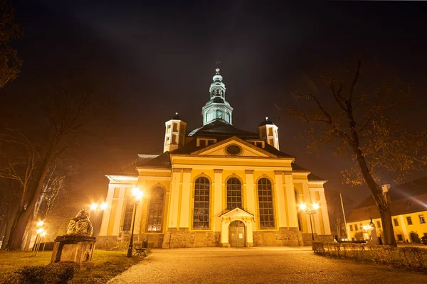 Ehemalige Lutherische Kirche Barockstil Bei Nacht Jelenia Grora — Stockfoto