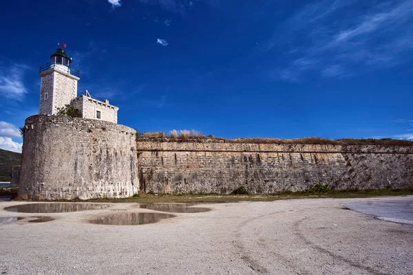 Lighthouse Walls Venetian Fortress Agia Maura Greek Island Lefkada — Stock Photo, Image