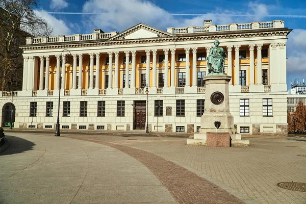 Den Främsta Fasaden Byggnaden Ett Offentligt Bibliotek Till Dem Raczynski — Stockfoto