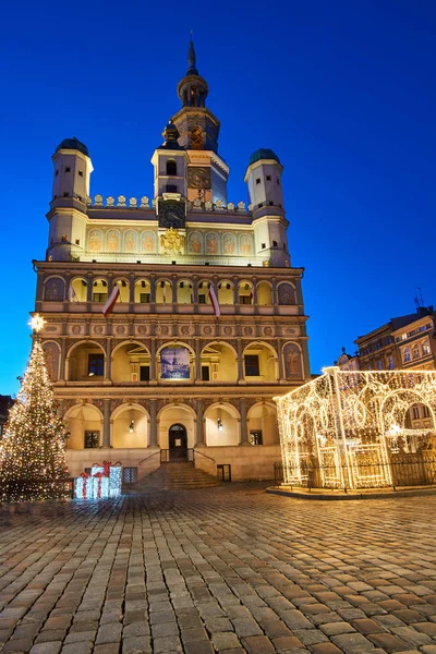 Mairie Renaissance Décorations Noël Poznan — Photo