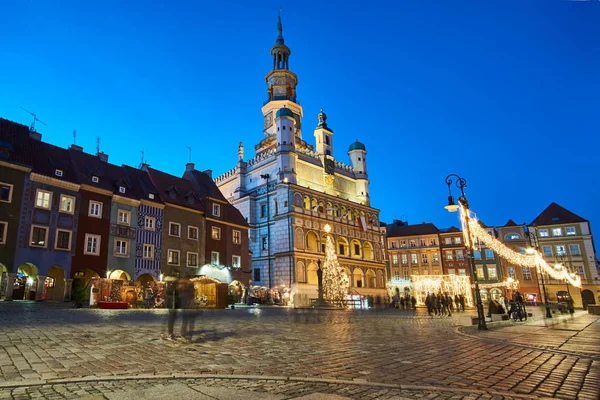 Renaissance Town Hall Christmas Decorations City Poznan — Stock Photo, Image