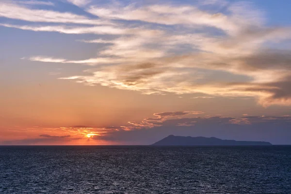Tramonto Sull Isola Corfù Grecia — Foto Stock
