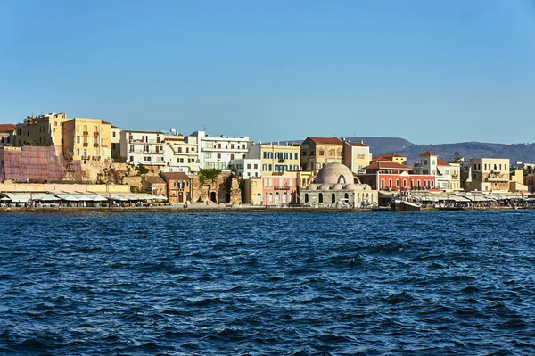 Viejo Puerto Ciudad Chania Creta — Foto de Stock