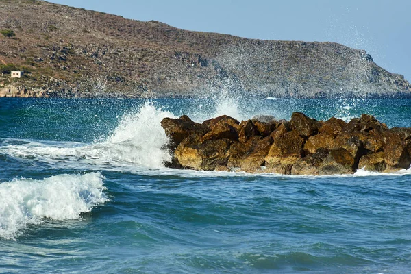 Brise Lames Île Theodore Large Des Côtes Crète Grèce — Photo