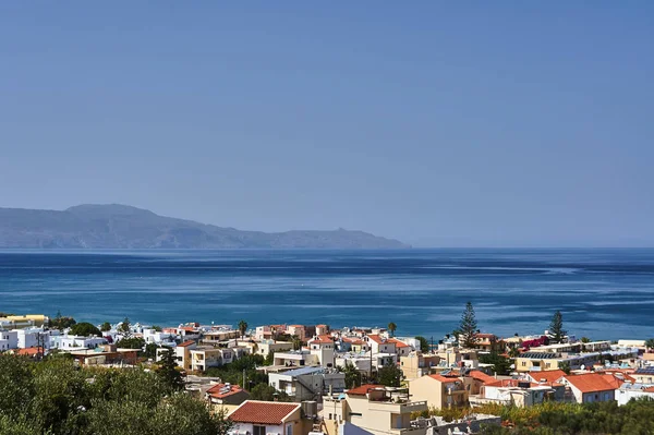 Kust Van Gebouwen Van Een Kleine Stad Van Kreta Griekenland — Stockfoto