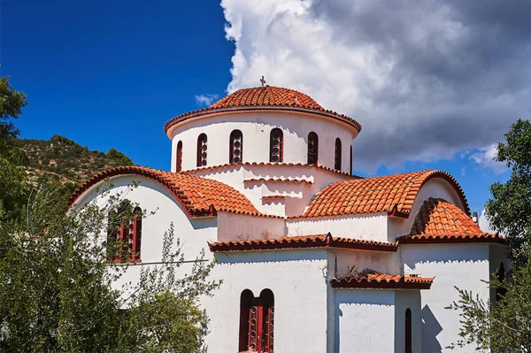 Orthodoxe Kirche Mit Kuppel Griechischer Stadt Beton — Stockfoto