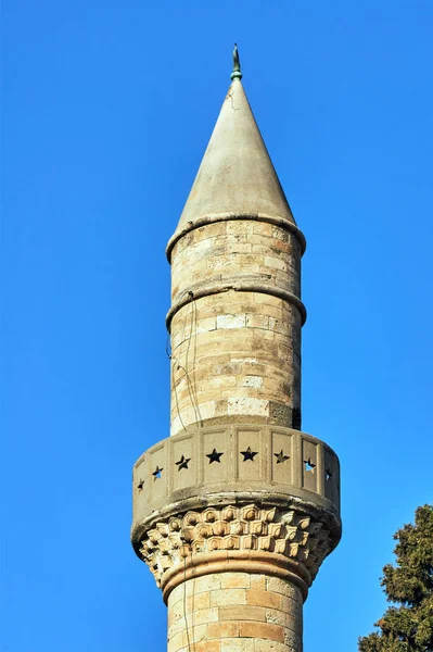 Türkisches Minarett Der Stadt Kos Griechenland — Stockfoto