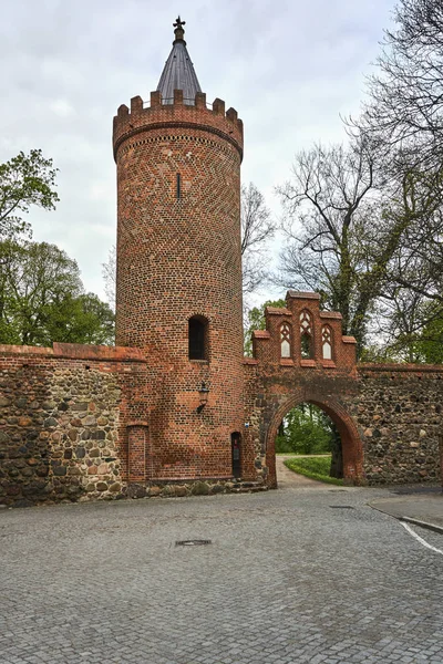 Middeleeuwse Toren Verrijking Stad Neuebrandemburg Duitsland — Stockfoto
