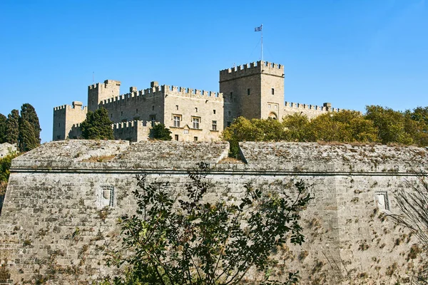 Walls Turrets Medieval Castle Joannite Order City Rhodes — Stock Photo, Image