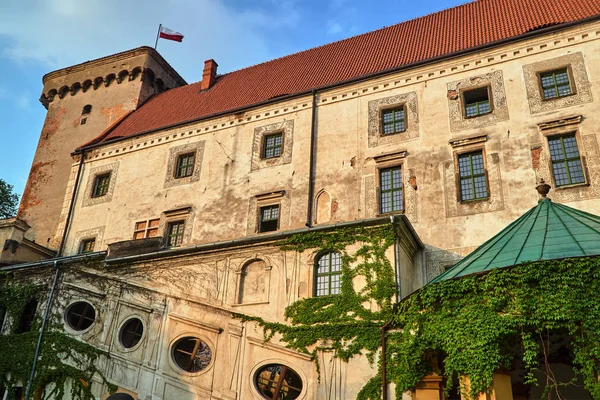Средневековый Замок Башней Отмухове Польше — стоковое фото