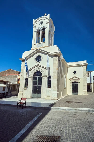 Campanile Della Chiesa Ortodossa Nella Città Rethymnon Sull Isola Creta — Foto Stock