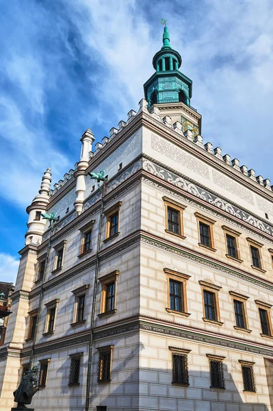 Renaissance Stadhuis Toren Met Klok Poznan — Stockfoto