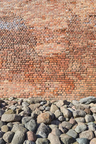 Fragment Van Een Middeleeuwse Bakstenen Muur Stad Van Poznan — Stockfoto