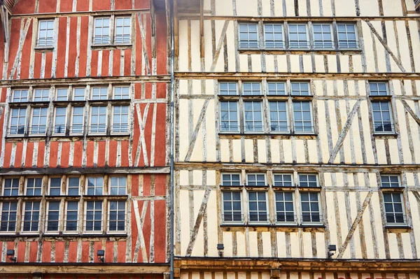 Ventanas Edificios Con Estructura Madera Troyes Francia — Foto de Stock