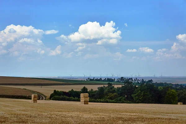 Paesaggio Rurale Estate Dopo Raccolto Francia — Foto Stock
