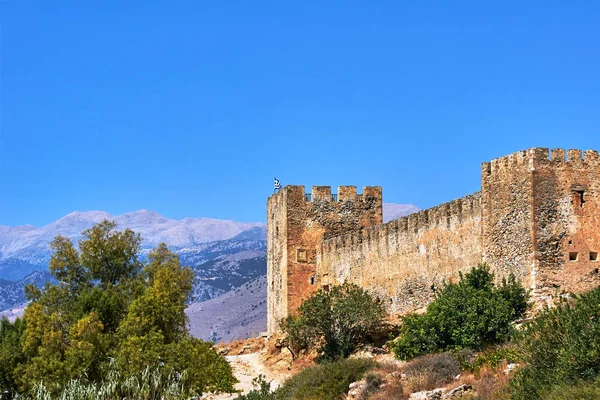 Lege Cellen Venetiaanse Fort Muren Het Eiland Kreta — Stockfoto