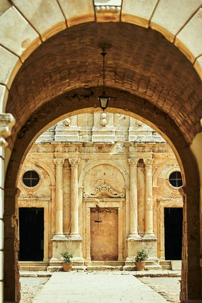 Ingresso Monastero Ortodosso Sull Isola Creta — Foto Stock