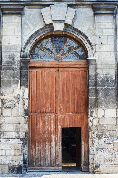 Portal Och Dörr Historisk Kyrka Staden Troyes Frankrike — Stockfoto