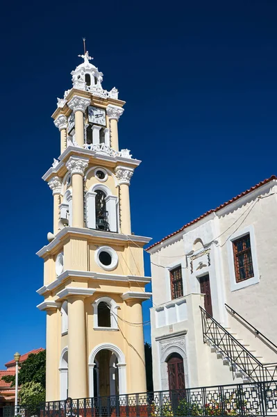 Campanile Della Chiesa Ortodossa Sull Isola Rodi — Foto Stock