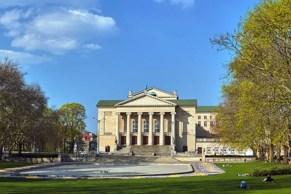 Façade Classiciste Édifice Opéra Dans Ville Poznan — Photo