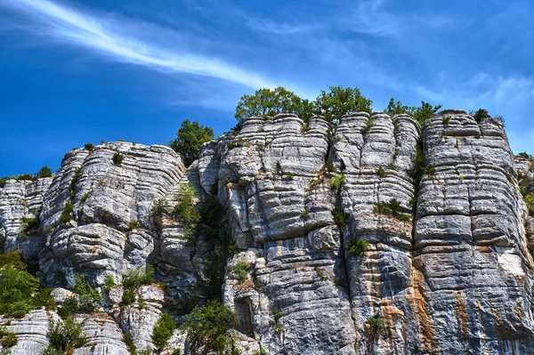 Die Felswand Der Schlucht Des Flusses Ardeche Frankreich — Stockfoto