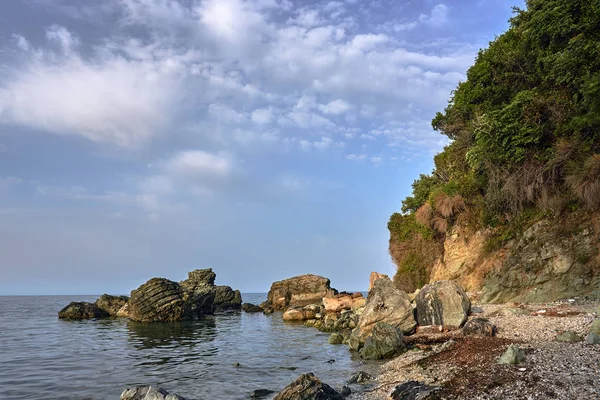Felsen Und Felsbrocken Der Küste Der Ägäis Griechenland — Stockfoto
