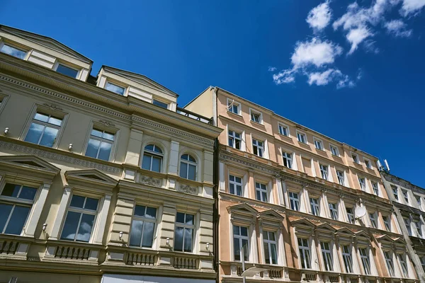 Facciata Stile Liberty Degli Edifici Poznan — Foto Stock