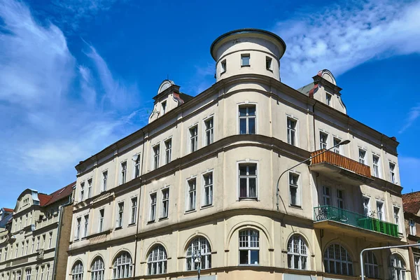 Façade Art Nouveau Bâtiment Poznan — Photo