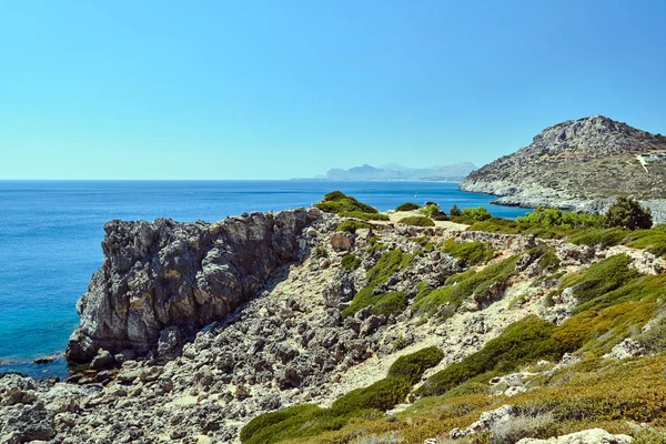 Скалистый Скала Побережье Острова Родос — стоковое фото