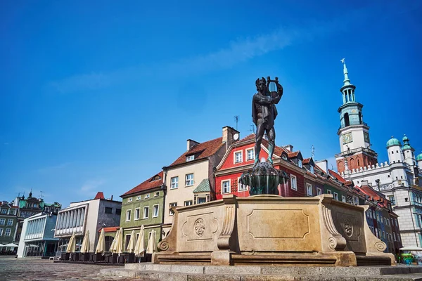 Fountain Statue Apollo Old Market Poznan — Stock Photo, Image