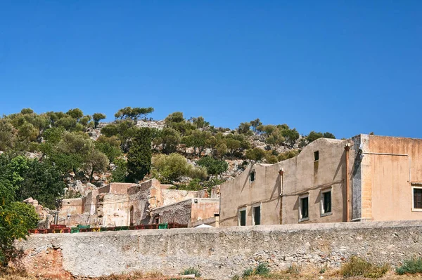 Mura Del Monastero Ortodosso Monastero Arkadi Sull Isola Creta Grecia — Foto Stock