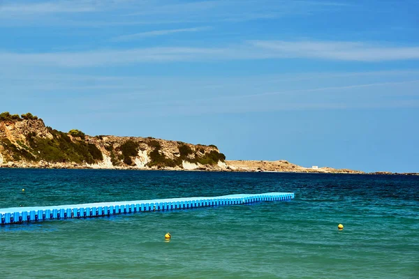 plastic jetty on the beach of Zakynthos island in Greece