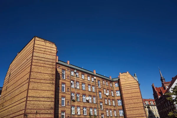 Pared Ladrillo Edificio Residencial Poznan —  Fotos de Stock