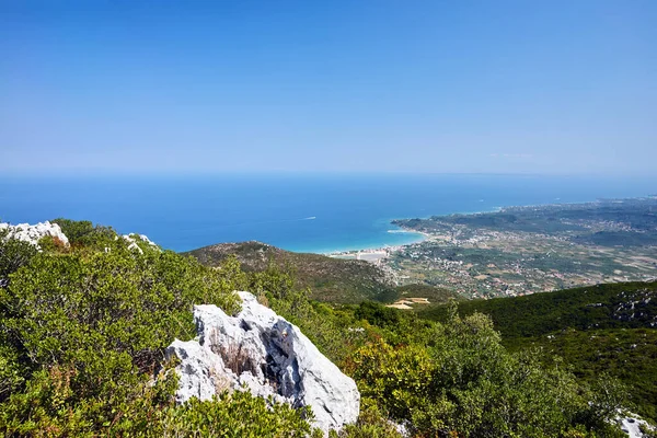 Picos Montanha Rochas Mar Ilha Zakynthos Grécia — Fotografia de Stock