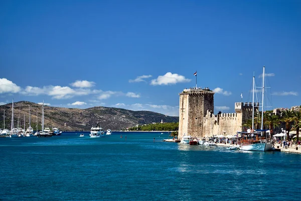 Stone Medieval Fortress Yacht Harbor City Trogir Croatia — Stock Photo, Image