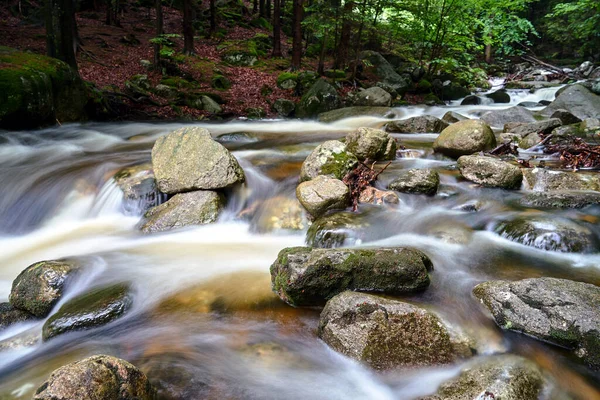 Rocks Boulders Mountain Stream Forest Giant Mountains Poland — Stock Photo, Image