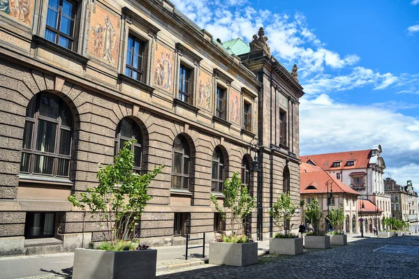 Kopfsteinpflasterstraße Und Historische Gebäude Zentrum Von Poznan — Stockfoto