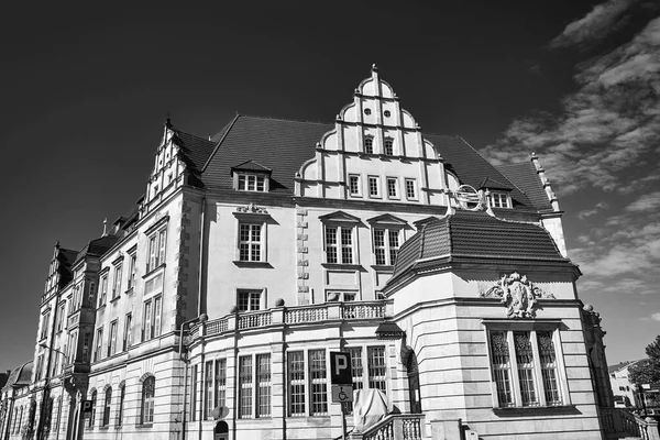 Bâtiment Historique Grès Néo Romain Dans Ville Poznan Noir Blanc — Photo