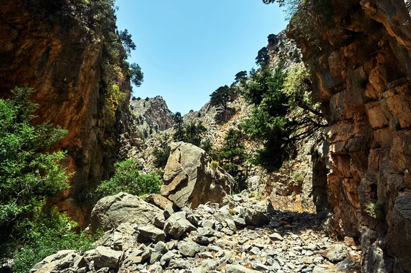 Klipporna Vid Imbros Gorge Södra Delen Kreta Grekland — Stockfoto