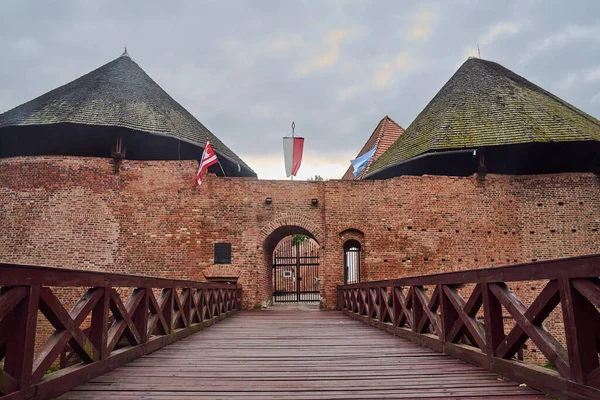 Brug Gracht Een Middeleeuws Kasteel Miedzyrzecz Polen — Stockfoto