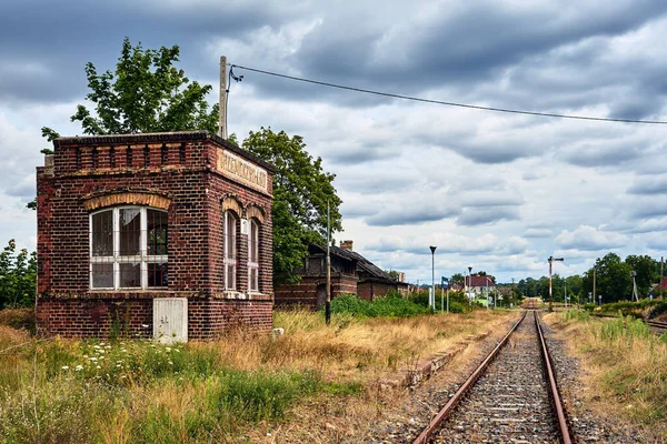 Destroyed Abandoned Railway Station Village Trzemeszno Lubuskie Poland — Stock Photo, Image