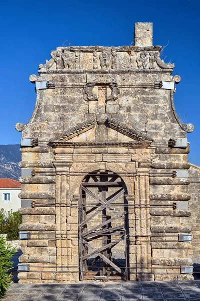 Brama Dzwonnica Zabytkowej Cerkwi Ewangelickiej Wyspie Kefalonia Grecji — Zdjęcie stockowe